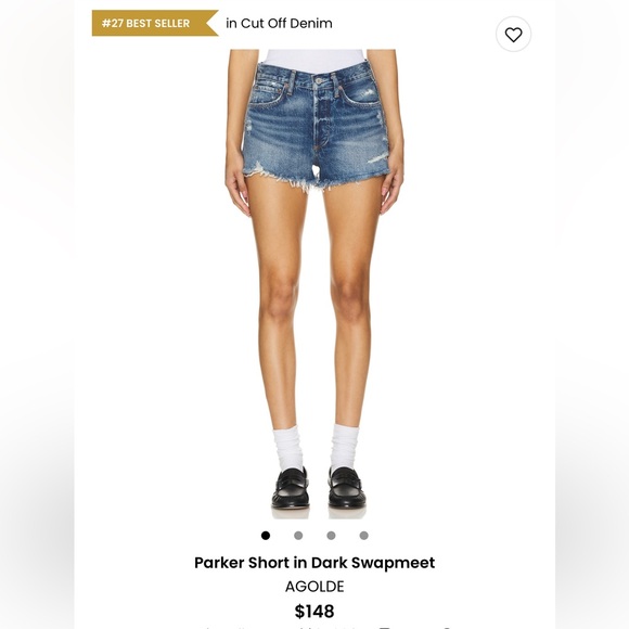 Agolde Distressed “Parker” Jean Shorts - Picture 4 of 4